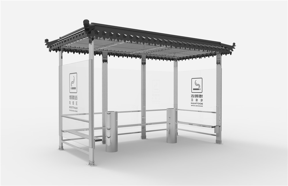 仿古吸煙亭，頂板鋁型材